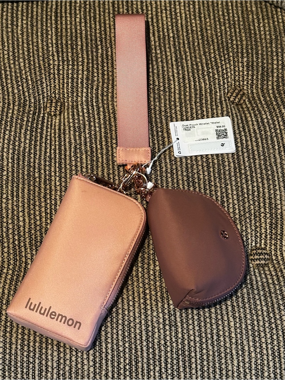 Lululemon Dual Pouch Wristlet Wallet - Tea Rose / Red Clay - NWT - SOLD OUT